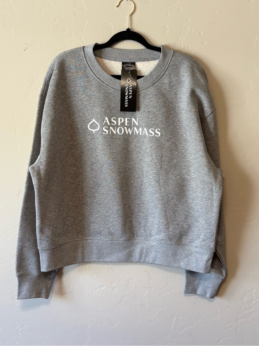 Women's Aspen Snowmass Ski Gray Crewneck Sweatshirt NWT